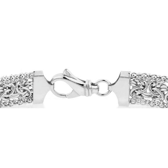 Sterling Silver Byzantine Chain Bracelet - Picture 3 of 4
